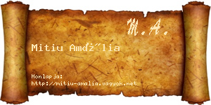 Mitiu Amália névjegykártya